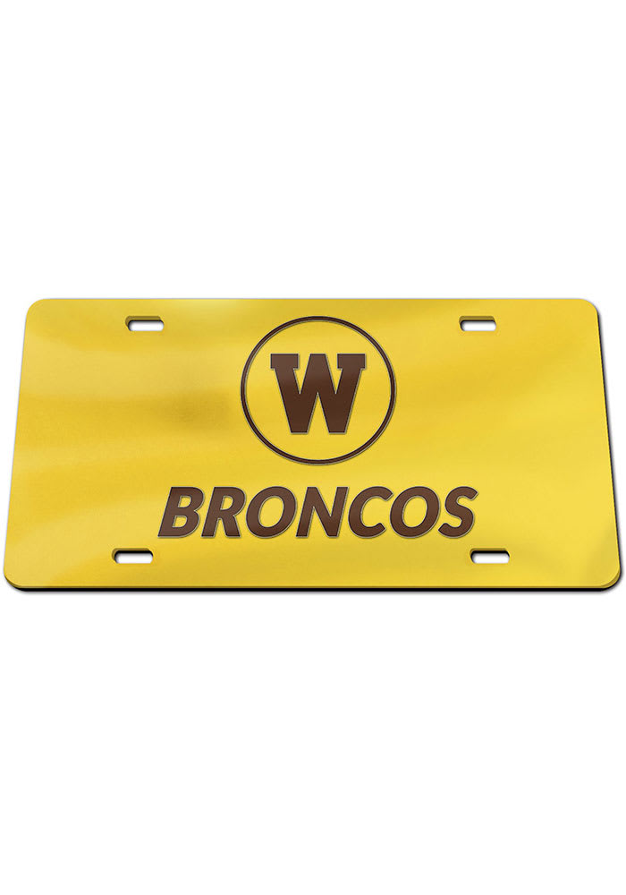 Western Michigan Broncos Team Color Acrylic Car Accessory License Plate