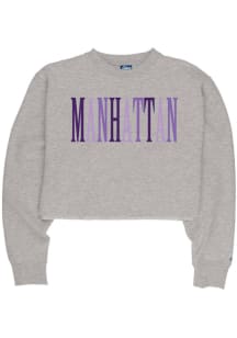Manhattan Womens Grey Multi Wordmark Crew Sweatshirt