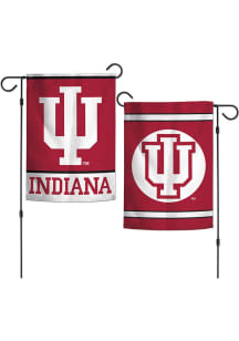 Red Indiana Hoosiers Logo Stripe Garden Flag