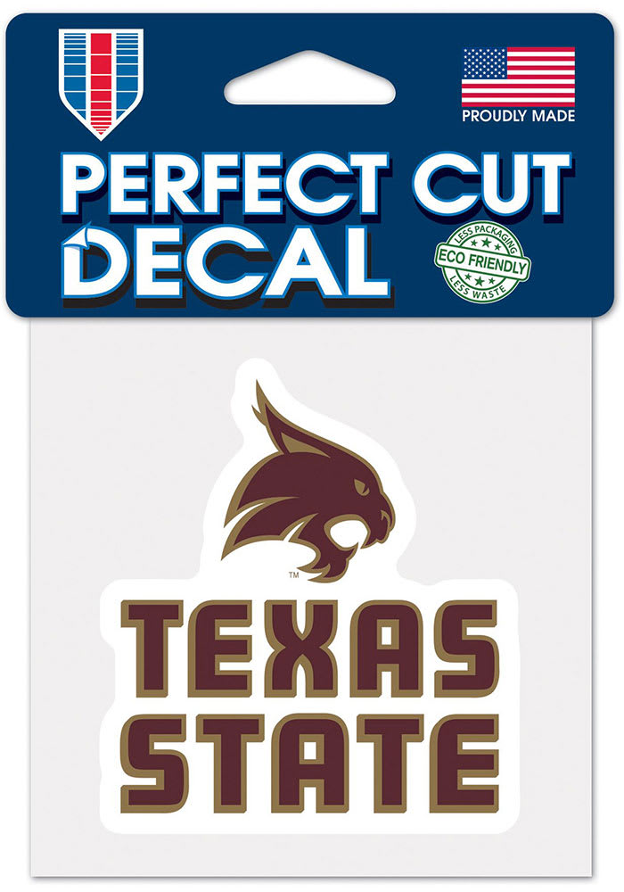 Texas State Bobcats 4x4 Full Color Auto Decal - Maroon