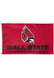 Ball State Cardinals 3x5 ft Deluxe Red Silk Screen Grommet Flag