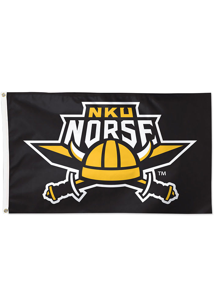 Northern Kentucky Norse 3x5 Foot Black Silk Screen Grommet Flag