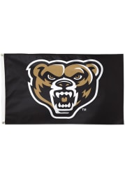 Oakland University Golden Grizzlies 3x5 Foot Black Silk Screen Grommet Flag