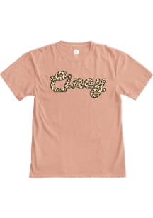 Rally Cincinnati Womens Pink Cheetah Short Sleeve T-Shirt