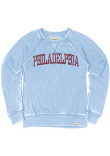 Philadelphia Womens Light Blue Arch Wordmark Crew Sweatshirt