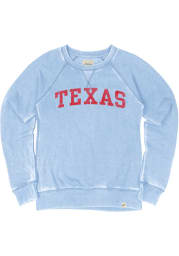Texas Womens Light Blue Arch Wordmark Crew Sweatshirt