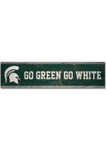 Green  Michigan State Spartans 1.5x6 Wood Magnet