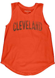 Cleveland Womens Orange Lennon Wordmark Tank Top
