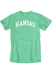 Kansas Jayhawks Teal Classic Arch Short Sleeve T Shirt