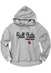 Ball State Cardinals Womens Grey Bampot Hooded Sweatshirt