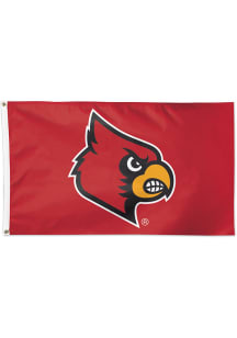 Louisville Cardinals Basic Logo Red Silk Screen Grommet Flag