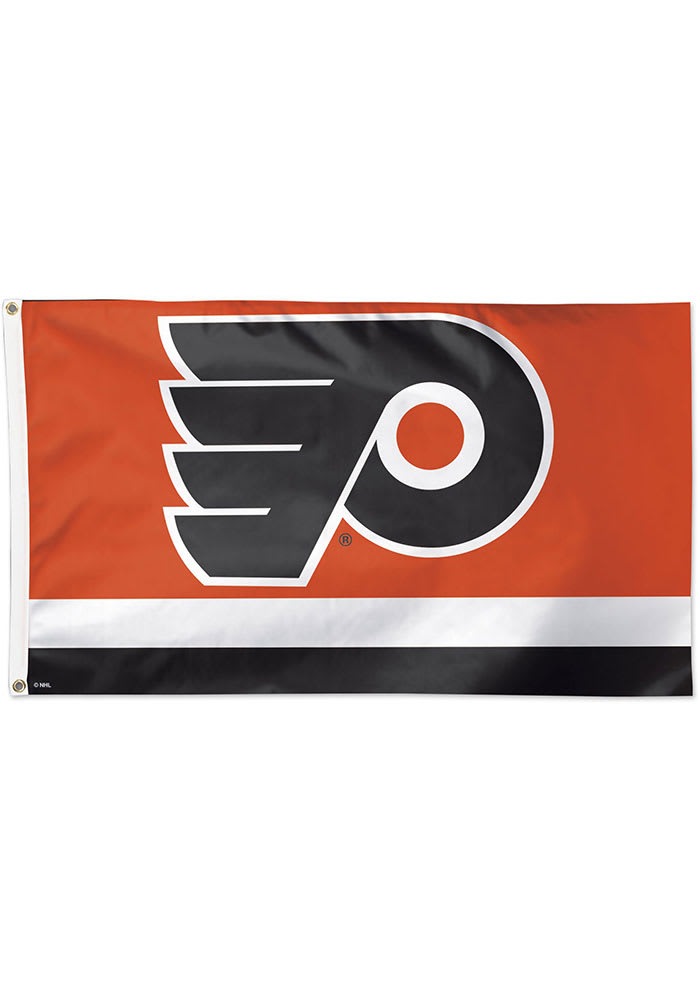 Philadelphia Flyers Vintage Orange Silk Screen Grommet Flag