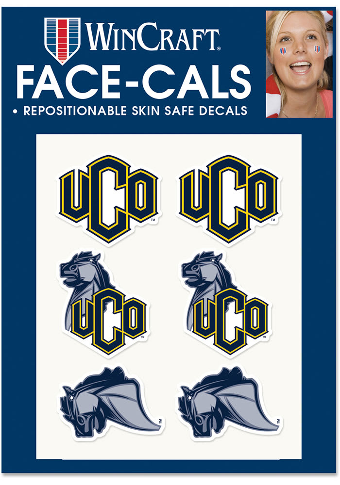 Central Oklahoma Bronchos 6 Pack Face-Cals Tattoo