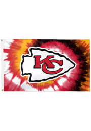 Kansas City Chiefs Tie Dye 3x5 ft Red Silk Screen Grommet Flag