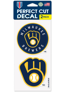 Milwaukee Brewers 4x4 inch 2 Pack Auto Decal - Blue
