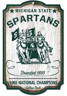 Green Michigan State Spartans retro Sign