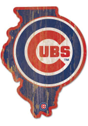 Chicago Cubs state shape Sign