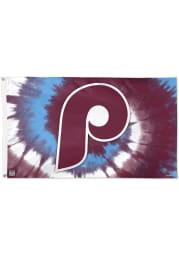 Philadelphia Phillies Tie Dye 3x5 ft Maroon Silk Screen Grommet Flag