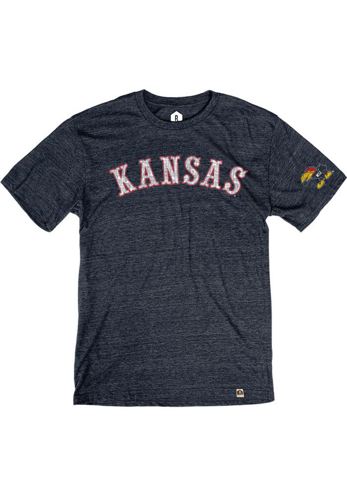 Rally Kansas Jayhawks Navy Blue Circus Arch Short Sleeve Fashion T Shirt