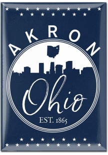 Akron 2.5x3.5 Blue and White Magnet