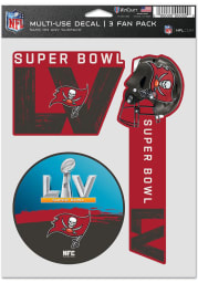 Tampa Bay Buccaneers SB LV Bound 3 Pack Fan Auto Decal - Red