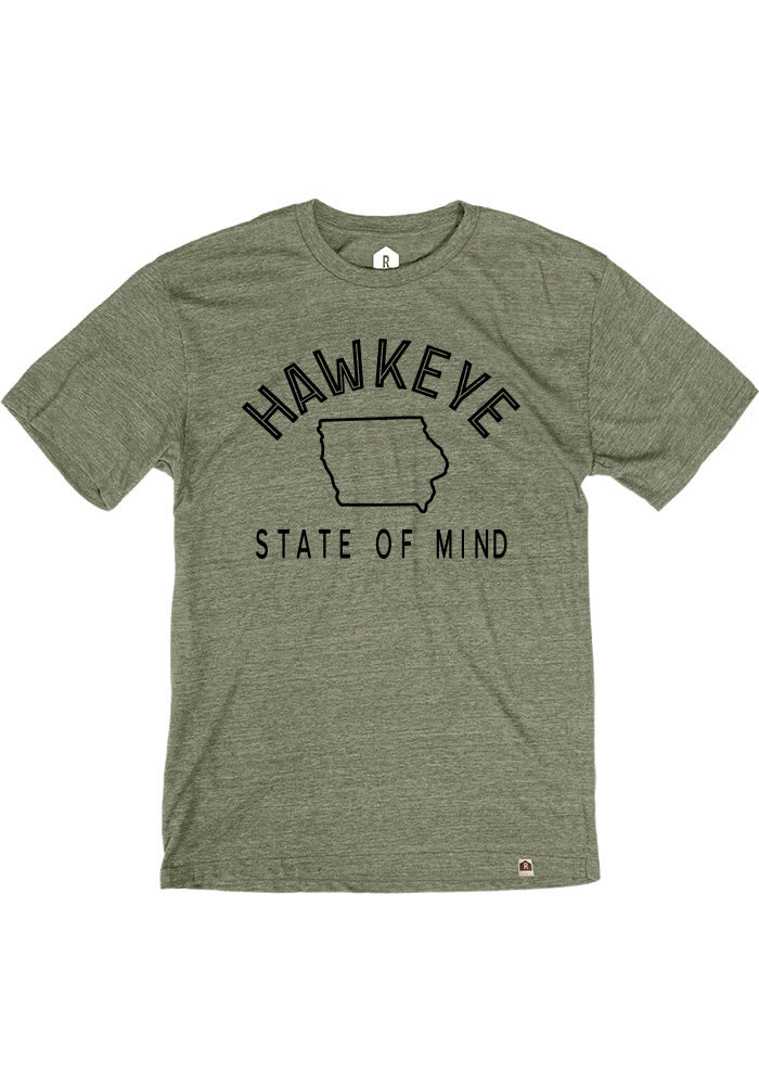 Rally Iowa Olive Hawkeye State of Mind Short Sleeve Fashion T Shirt