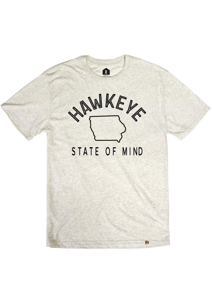 Rally Iowa Oatmeal Hawkeye State of Mind Short Sleeve Fashion T Shirt