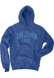 Indianapolis Mens Blue Arch Wordmark Long Sleeve Hoodie