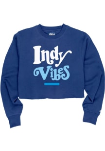 Indianapolis Womens Blue Indy Vibes Crop Crew Sweatshirt