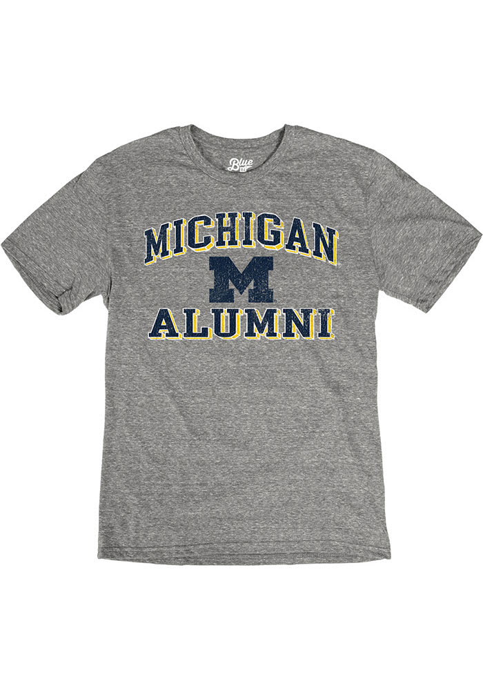 Michigan Wolverines Grey Alumni Short Sleeve Fashion T Shirt