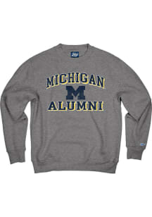 Michigan Wolverines Mens Grey Alumni Long Sleeve Crew Sweatshirt