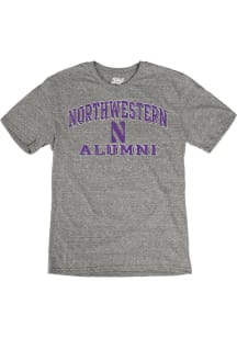 Grey Northwestern Wildcats Alumni Short Sleeve Fashion T Shirt