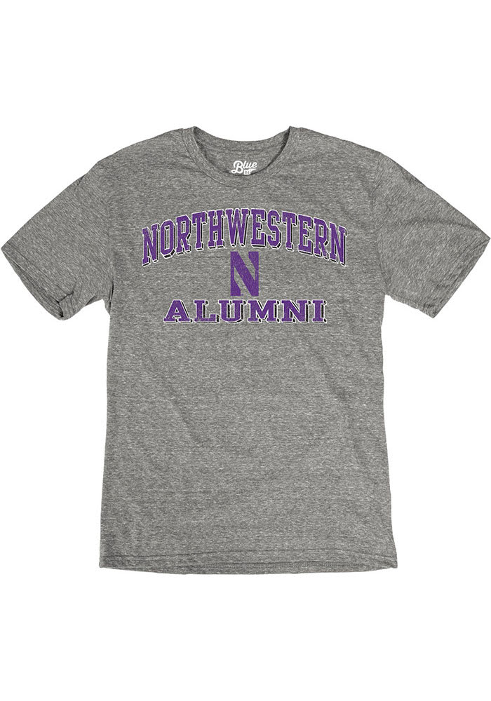 Northwestern Wildcats Grey Alumni Short Sleeve Fashion T Shirt