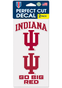 Indiana Hoosiers 4x4 inch 2 Pack Auto Decal - Red