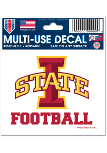 Iowa State Cyclones 3x4 Football Ultra Auto Decal - Red