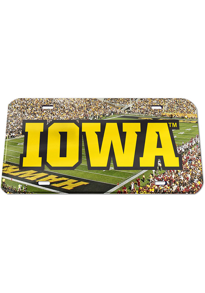 GOLD Iowa Hawkeyes Stadium Crystal License Plate