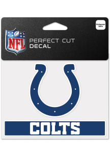 Indianapolis Colts 4x5 Logo With Wordmark Auto Decal - Navy Blue