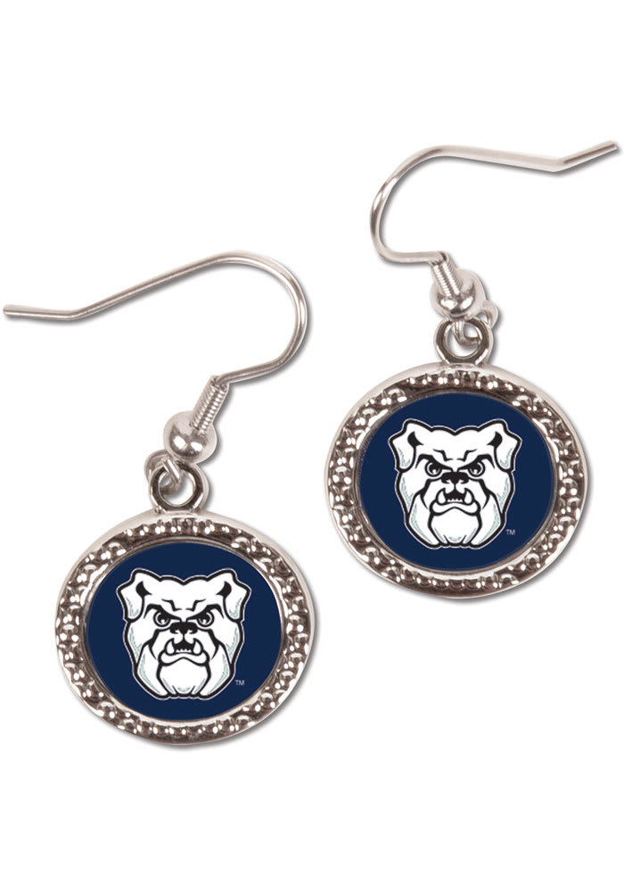 Butler Bulldogs Hammered Dangle Womens Earrings