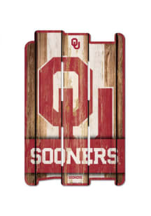 Oklahoma Sooners 11x17 Wood Fence Sign