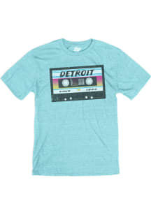 Detroit Teal Retro Mix Tap Cassette Short Sleeve Fashion T Shirt