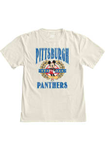 Pitt Panthers Womens Ivory Olive Mickey Short Sleeve T-Shirt