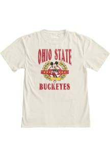 Ohio State Buckeyes Womens Ivory Olive Mickey Short Sleeve T-Shirt