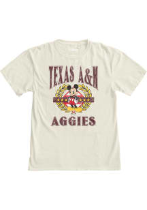 Texas A&amp;M Aggies Womens Ivory Olive Mickey Short Sleeve T-Shirt