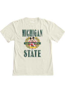 Michigan State Spartans Womens Ivory Olive Mickey Short Sleeve T-Shirt