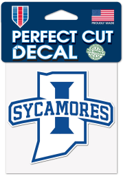 Indiana State Sycamores 4x4 Inch Auto Decal - Blue