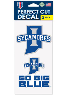 Indiana State Sycamores 4x4 Inch 2 Pack Auto Decal - Blue