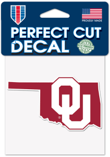 Oklahoma Sooners State Shape 4x4 Auto Decal - Red