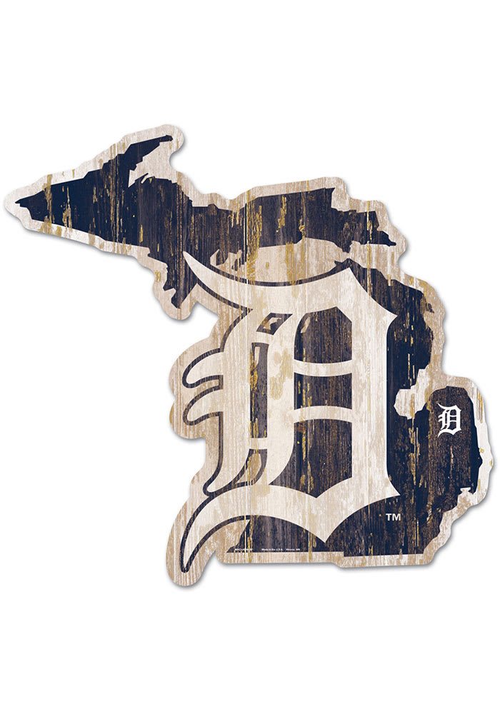 Detroit Tigers state shape Sign