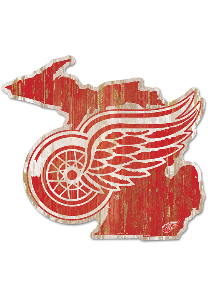 Detroit Red Wings state shape Sign