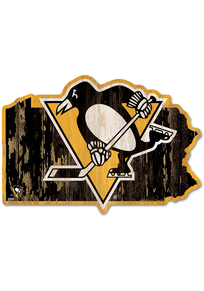 Pittsburgh Penguins state shape Sign